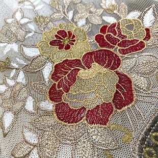 红纱帘欧式白色绣薄纱窗帘客厅卧室阳台成品纱帘白纱