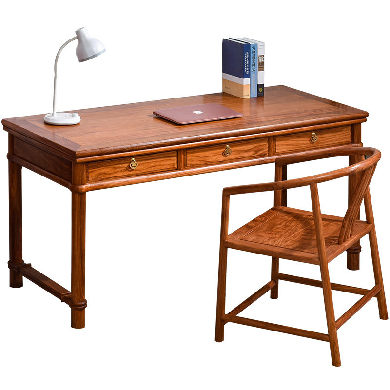 红木书桌中式实木仿古办公桌刺猬紫檀电脑学习桌梨木家用写字台