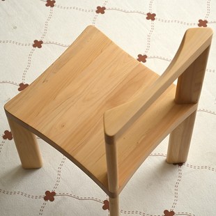 柏芽全柏木实木餐椅家用现代靠背椅餐桌椅子办公椅特色创意