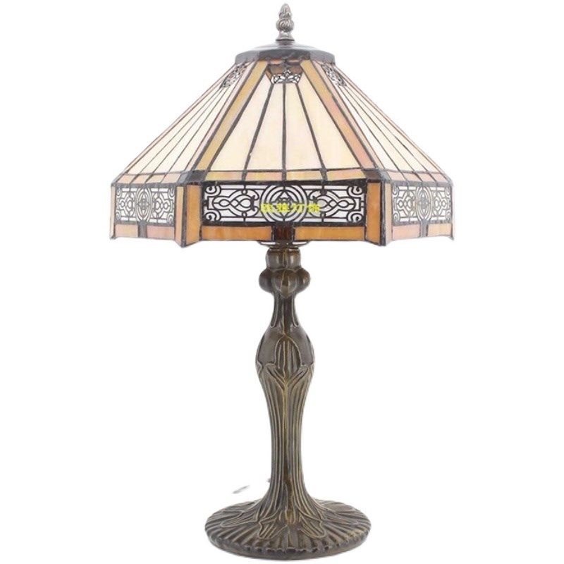 欧式复古风台灯儿童房书房茶几温馨玻璃节能寸夜灯,家装灯饰光源,阅读台灯(护眼灯/写字灯),淘宝优惠券,粉丝福利购,淘宝优惠卷