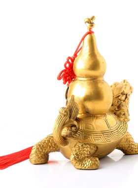 铜玄灵护岁葫芦龙龟摆件家居办公乔迁工艺品客厅开业装饰摆件