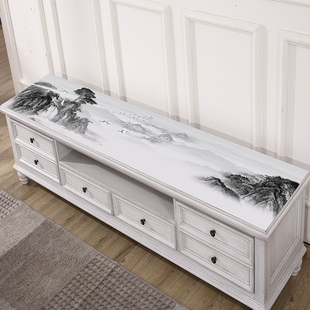 古典电视柜桌布防水防烫防油免洗长方形客厅家用茶几桌垫pvc 中式