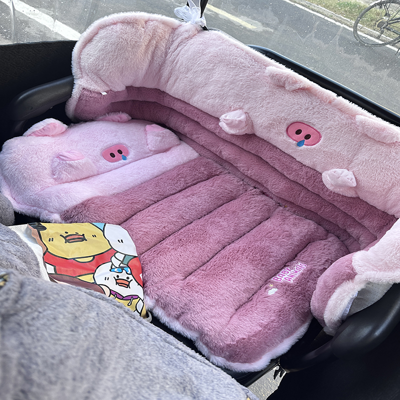 三轮车冬季坐垫电动三轮车坐垫冬季加厚加绒电动四轮车靠背椅垫子