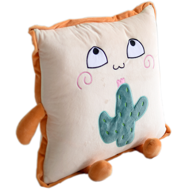 吐司面包抱枕被子两用办公室午睡枕头车载毯子二合一车用折叠靠枕