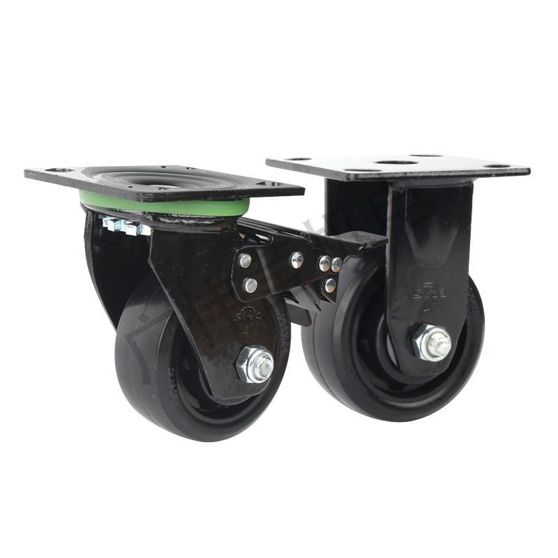 向荣RC风火脚轮寸5寸寸8寸重型高弹力橡胶静音万向轮刹车轮子