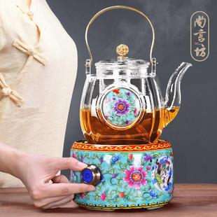 提梁壶家用蒸茶小型全自动茶炉蒸茶器 玻璃煮茶器电陶炉煮茶壶套装