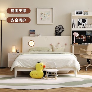 掌上明珠家居年新款现代儿童房带氛围灯环保低箱高箱单床