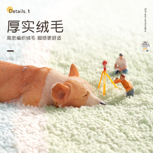 圆形地毯家用客厅地垫铺满房间爱毛绒毯儿童地毯卧室地毯床边毯