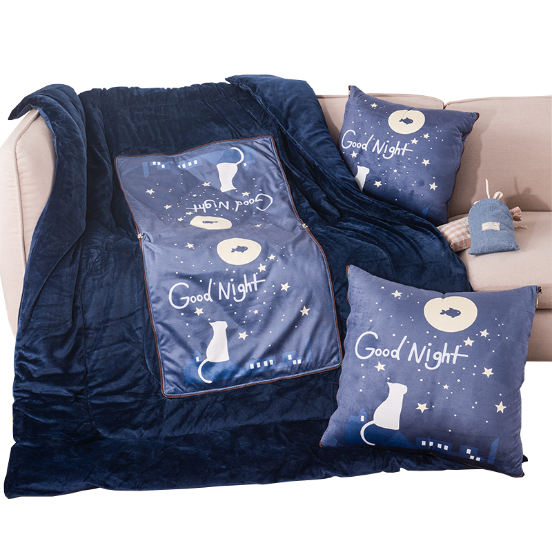 车上用枕头抱枕被子两用加厚汽车珊瑚绒办公室靠垫沙发午睡小靠枕