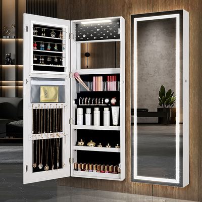 魔镜家居 穿衣镜壁挂镜子带灯多功能首饰柜收纳柜全身镜家用 6139