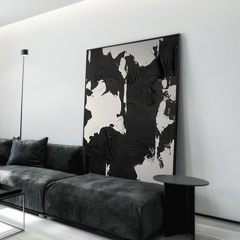 极简黑白客厅装饰画抽象沙发背景墙挂画玄关过道大幅落地壁画,家居饰品,现代装饰画,淘宝优惠券,粉丝福利购,淘宝优惠卷