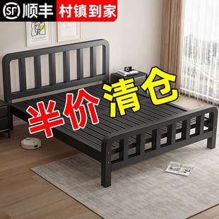 铁艺床现代简约1.l8米双人铁床1.5单人床宿舍经济型榻榻米铁架大