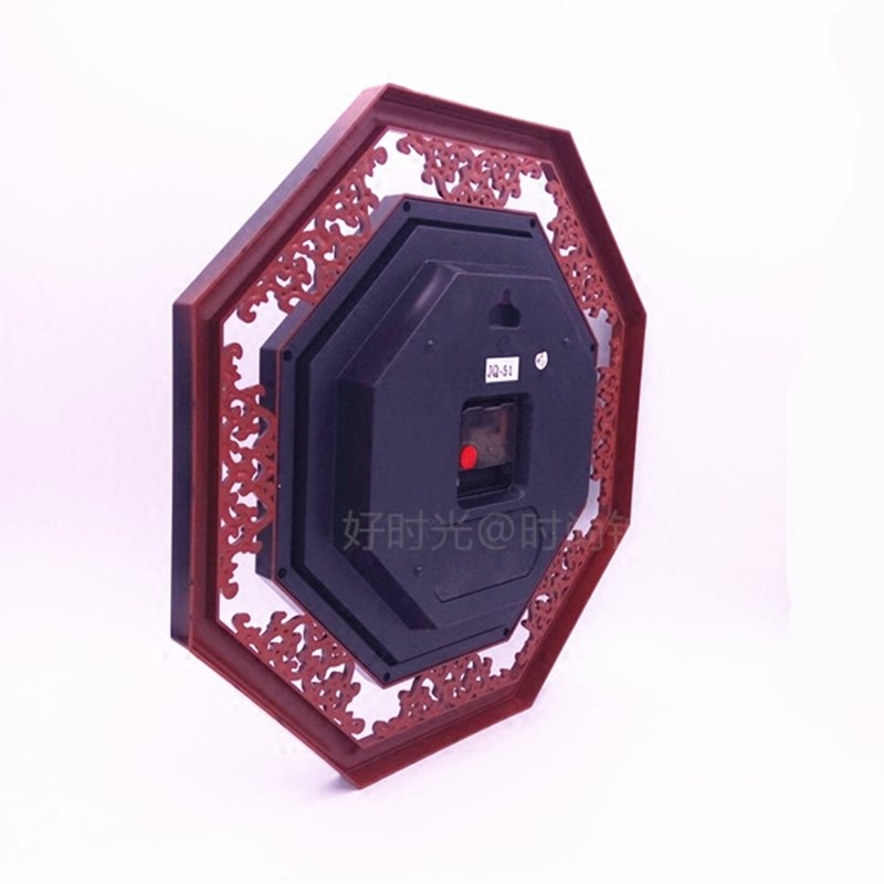 杰琪钟表八角形中式古典仿古静音挂钟田园静音挂钟客厅卧室挂钟