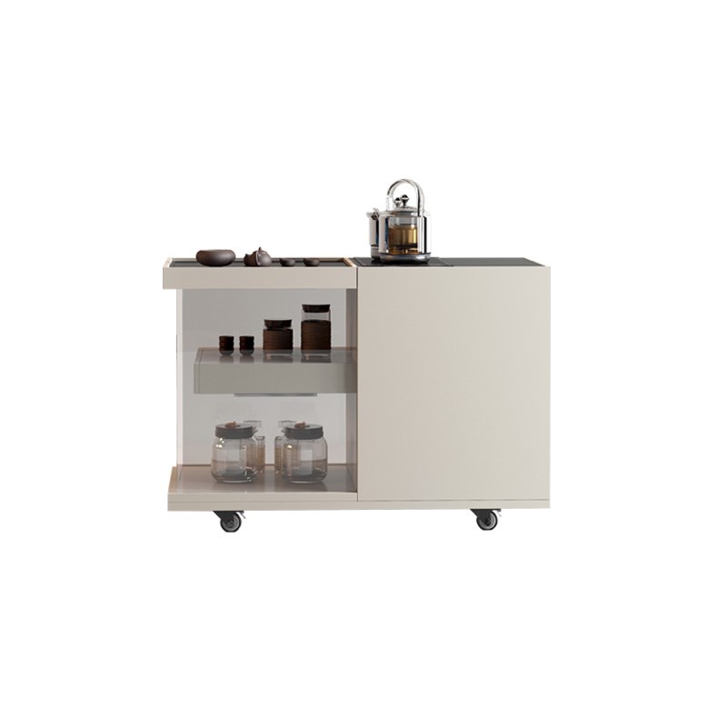 极简茶台岩板茶水台可移动阳台小茶桌茶几侧边柜小推车边几设计感