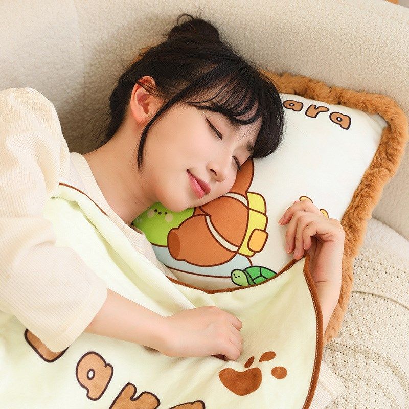 卡皮巴拉抱枕毯子毛毯办公室旅行枕头毯子靠枕学生趴睡枕午睡枕,居家布艺,抱枕被,淘宝优惠券,粉丝福利购,淘宝优惠卷