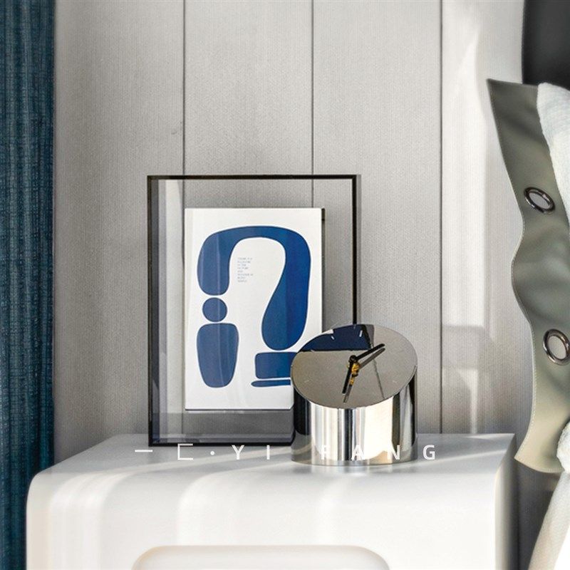 一匚莱茵蓝装饰框时钟售楼处卧室样板间客厅床头柜搭配,家居饰品,家饰软装搭配套装,淘宝优惠券,粉丝福利购,淘宝优惠卷