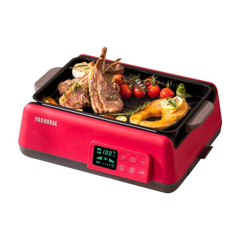 狐马烤肉盘电烤盘家用粘煎锅烤盘一体电烤炉烤锅无烟烧烤火锅,厨房电器,电炒锅,淘宝优惠券,粉丝福利购,淘宝优惠卷