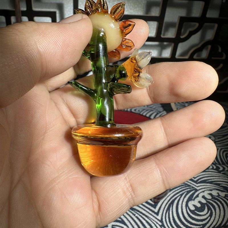 创意手工淄博琉璃向日葵治愈新朵车载中控台后视镜装饰品,家居饰品,桌面摆件,淘宝优惠券,粉丝福利购,淘宝优惠卷