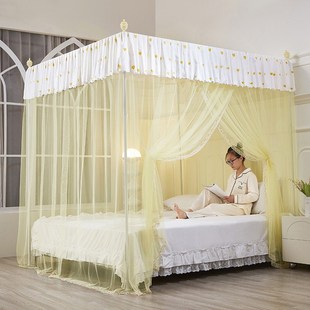 高端加密支架单人床老式 蚊帐家用2024新款 纹帐拆洗单开门落地蚊帐