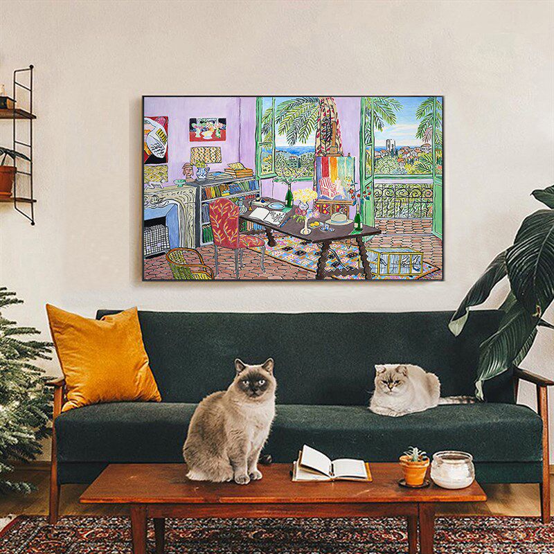 马蒂斯的画室饰画边风景画客厅大挂画沙发背景墙艺术画