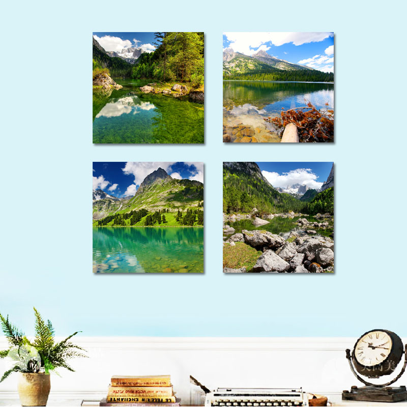 楼梯间装饰画组合现代简约山水风景挂画无框画过道餐厅卧室墙壁画图片