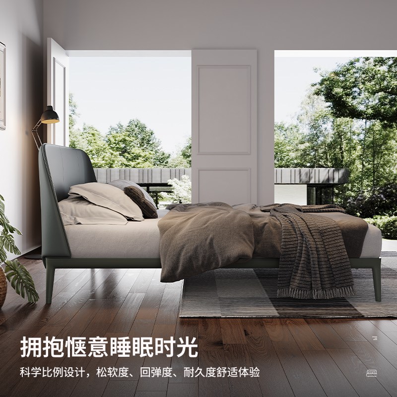 普丽兹具小户型铝合金床架现代床卧年悬浮床