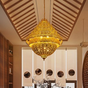 饰氛围感灯 复古怀旧工业风客厅装 东南亚风格 楼梯铁艺吊灯泰式