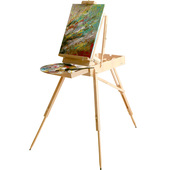 中盛画材 油画素描写生画箱木制油画架实木便携油画箱油画架子