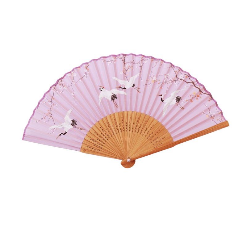风度品仙鹤苏扇复古丝绸折扇宫廷古风中小苏州特产