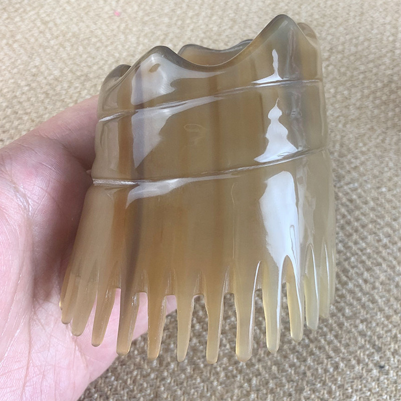 天然白水牛角梳按摩部经络梳洗梳防静电直发卷发宽齿粗齿礼品