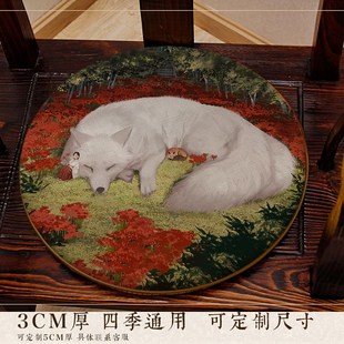 圆形椅垫餐椅鼓凳坐垫圈椅藤椅茶椅石凳爱动物印垫子