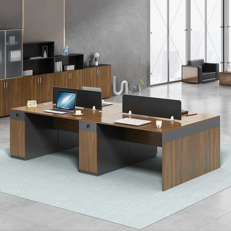 职员办公桌椅现代屏风桌人位员工桌卡座四人位电脑桌