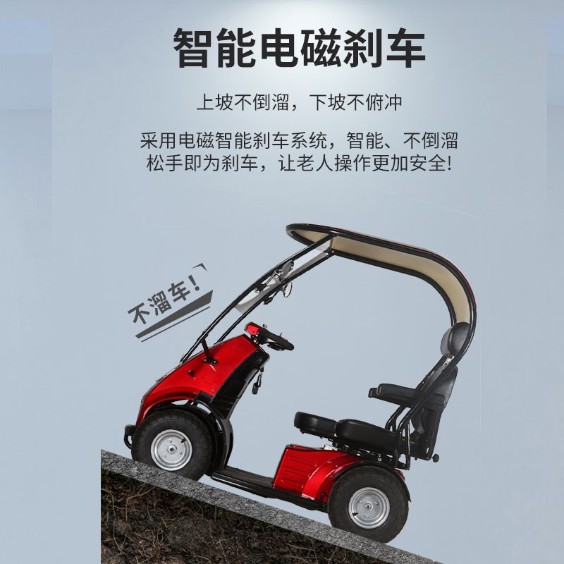 威之群2老年人代步车四轮电动车家用接送孩子带棚小巴士车