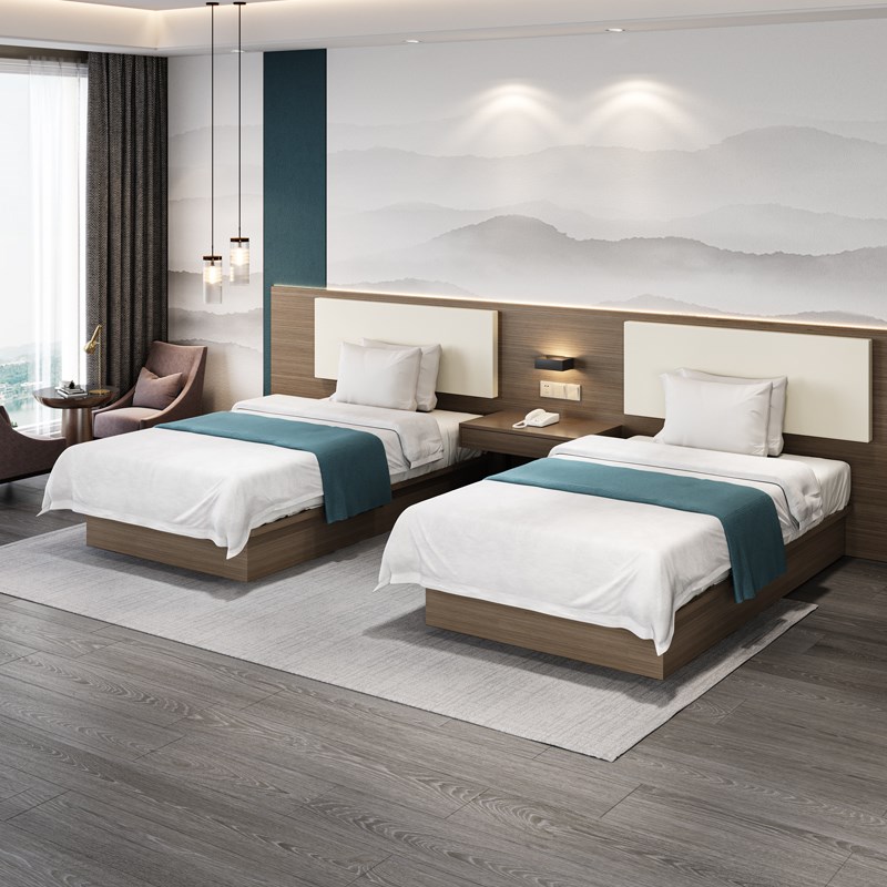 酒店家具标间全定制单人公寓民宿快捷客房宾馆专用床出租房床