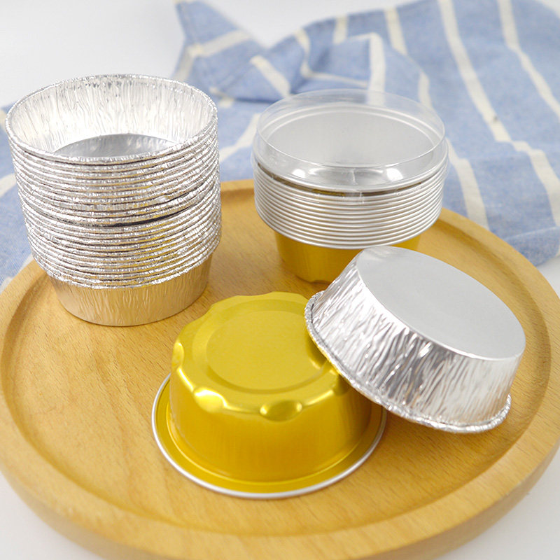 烘焙包装 法式乳酪月饼内托盒铝箔碗糕点内托带盖锡纸杯烘焙模具