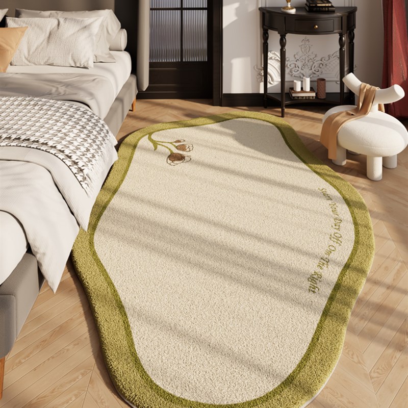 卧室床边地毯in风异形规则卧床边毯客厅耐脏加厚房间地垫