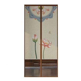 家用防蚊纱帘磁吸门帘自粘自吸魔术贴免打孔门 甄选下部网纱新中式