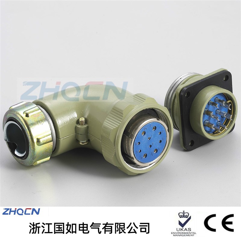 航空插头插座弯型YD32-4芯10芯13芯19圆形连接器YD32K*TRYD32J*TR