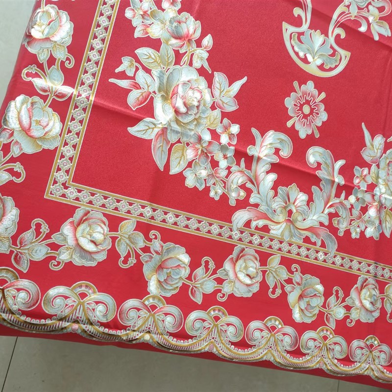 红色喜庆pc桌布防水防油防烫免洗餐桌茶几布欧式长方形台布布艺