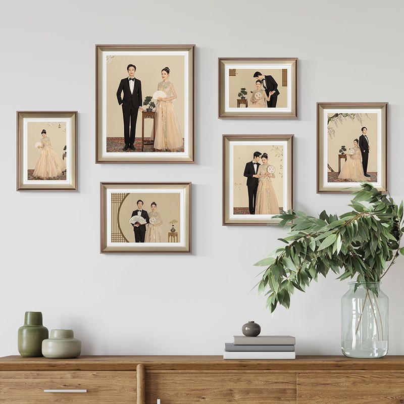 婚纱照亲子照片墙相框影楼结婚照全家福定制免费洗照片水晶