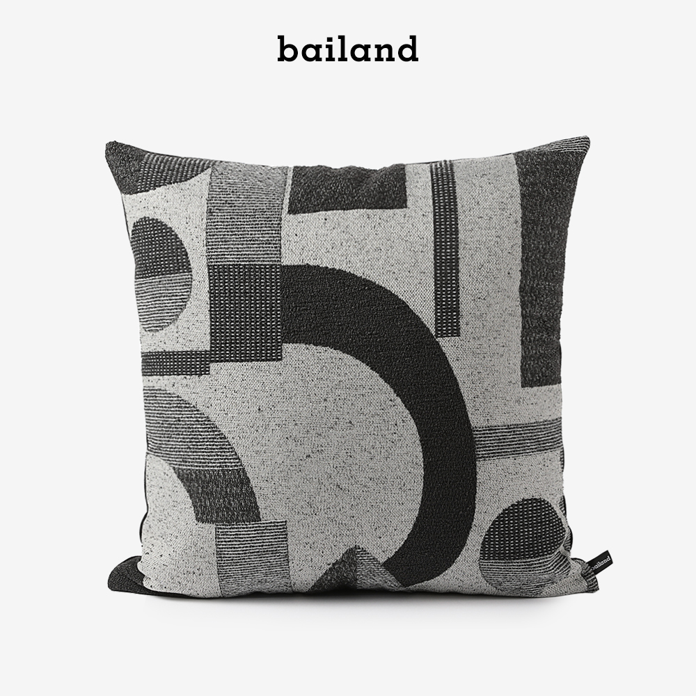 bilnd现代灰黑色肌理抱枕腰枕样板间沙发靠包靠枕床头枕