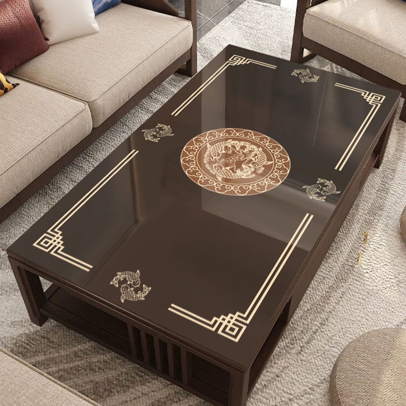 中式茶几桌布防水防油防烫免洗PVC软玻璃茶几垫餐桌布电视柜台布