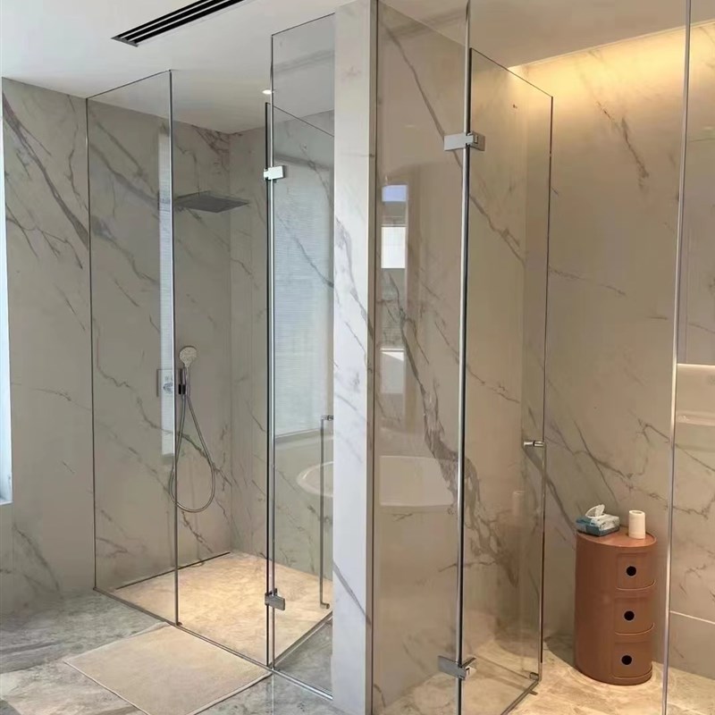 深圳定制淋浴房化妆室干湿分离拉门一字预埋F型卡槽淋浴隔断房