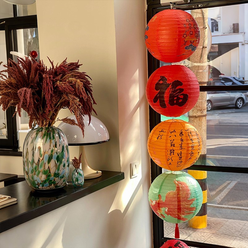 福字灯笼串挂件装饰品2q025贺年元宵春节过新年蛇年室内外场景布