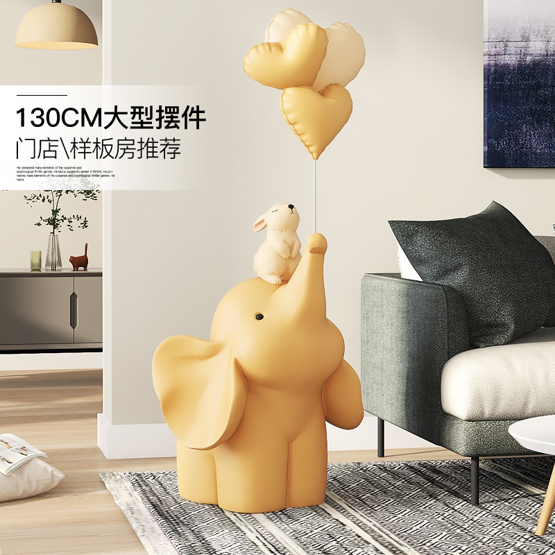 创意大象摆件家居饰品客厅大型落地沙发旁电视柜装饰X乔迁新居礼
