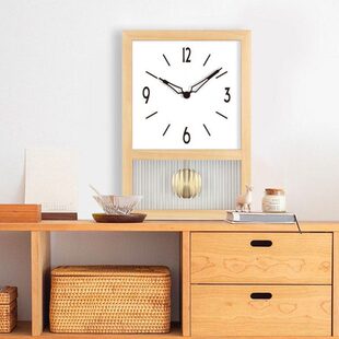 中式复古钟表挂钟客厅家用时钟挂墙大气日式创意艺术长方形木摆钟