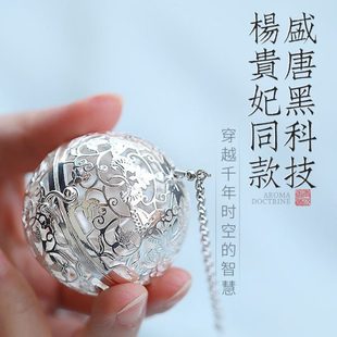 贵妃葡萄花鸟纹银香囊球古风镂空随身熏香佩戴车载吊坠香丸香薰炉