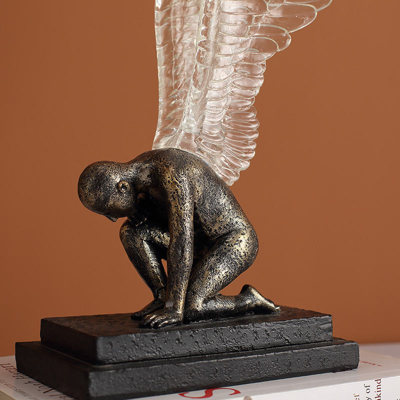 创意艺术翅膀人物现代客厅电视柜玄关柜书房装饰品工艺品