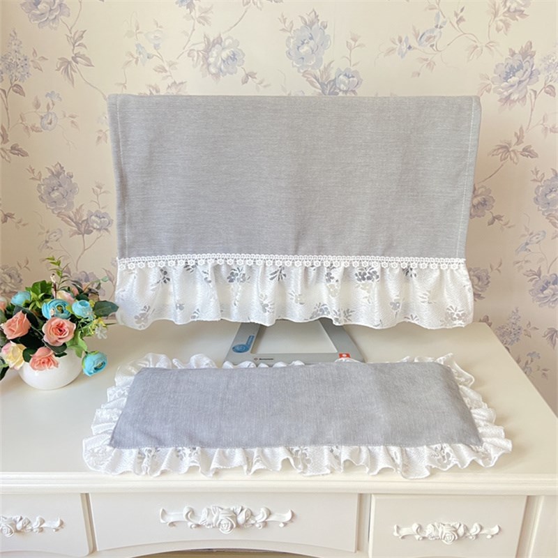 布艺液晶电视电脑盖布防尘罩一体机台式曲屏显示器装饰遮布