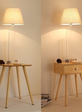 卧室床头c柜落地灯现代客厅沙发旁边几置物台灯茶几一体网红氛围